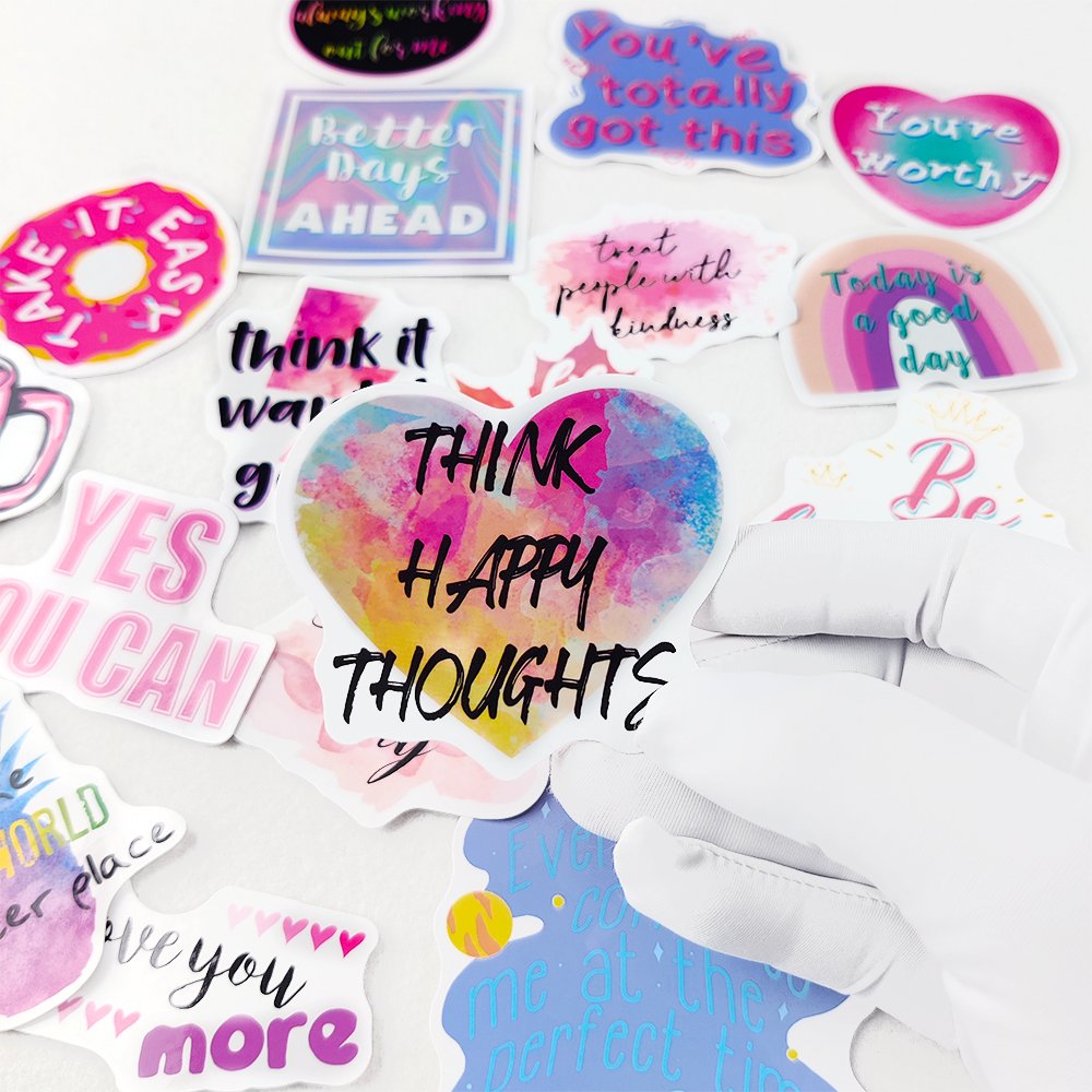 Factory Custom Single Kiss Cut Logo Sticker Printing Adhesive Label Vinyl Stickers