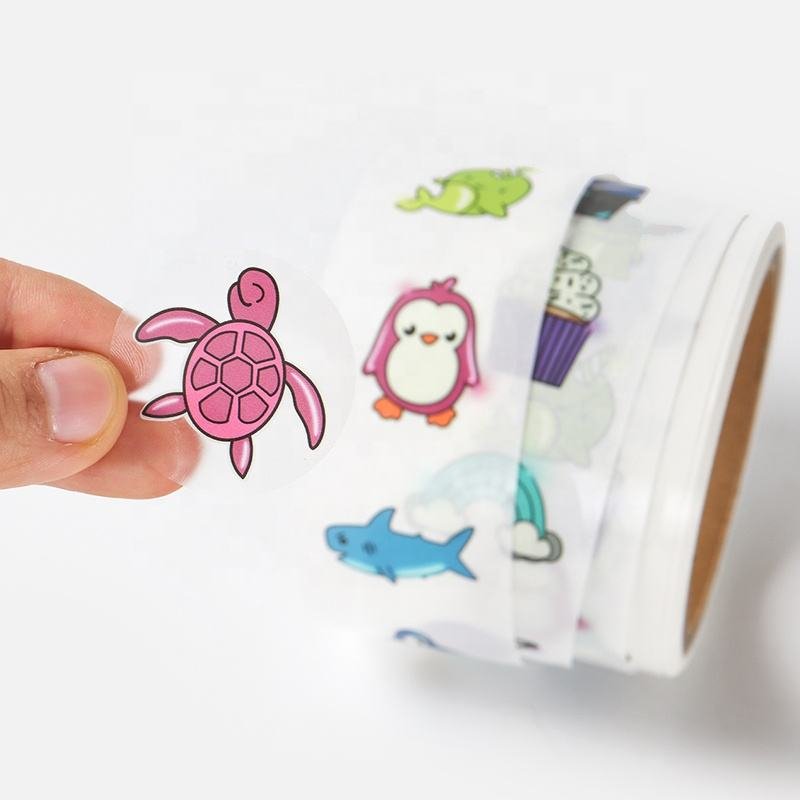 Quality OEM OEM Custom Logo Cartoon PVC Transparent Stickers Labels Roll Cups Bottles Anime Waterproof Adhesive Sticker