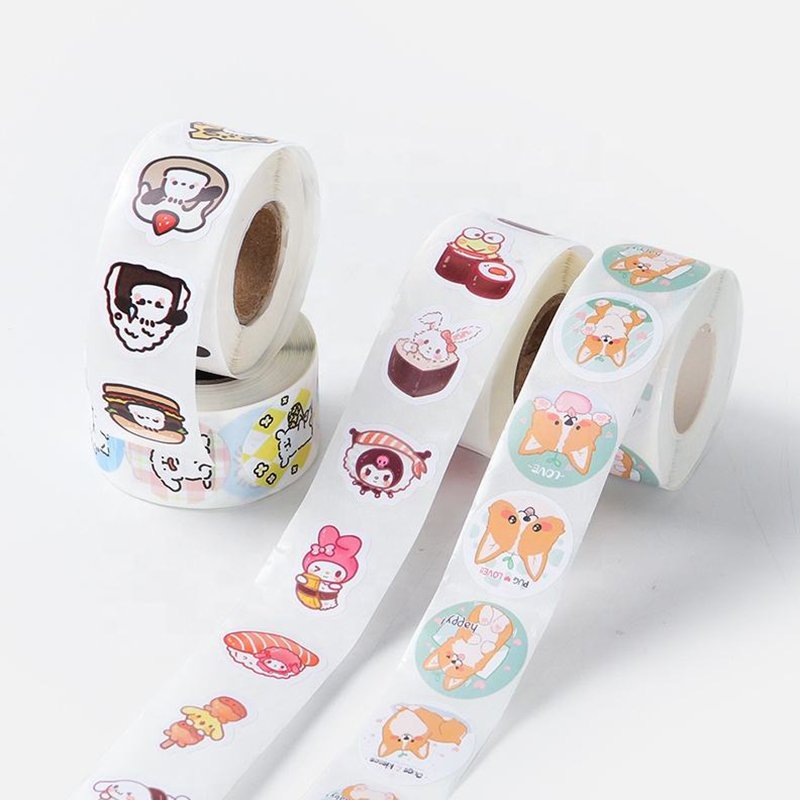 Quality OEM OEM Custom Logo Cartoon PVC Transparent Stickers Labels Roll Cups Bottles Anime Waterproof Adhesive Sticker