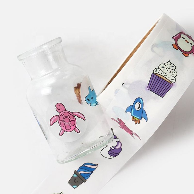 Quality OEM OEM Custom Logo Cartoon PVC Transparent Stickers Labels Roll Cups Bottles Anime Waterproof Adhesive Sticker
