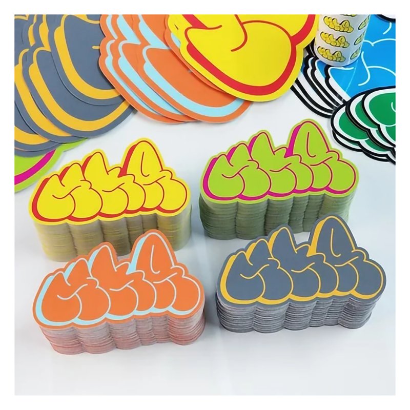 Custom Uv Protection Egg Shell Sticker Logo Printing Vinyl Cartoon Graffiti Stickers Label Destructible Eggshell Sticker Sheets