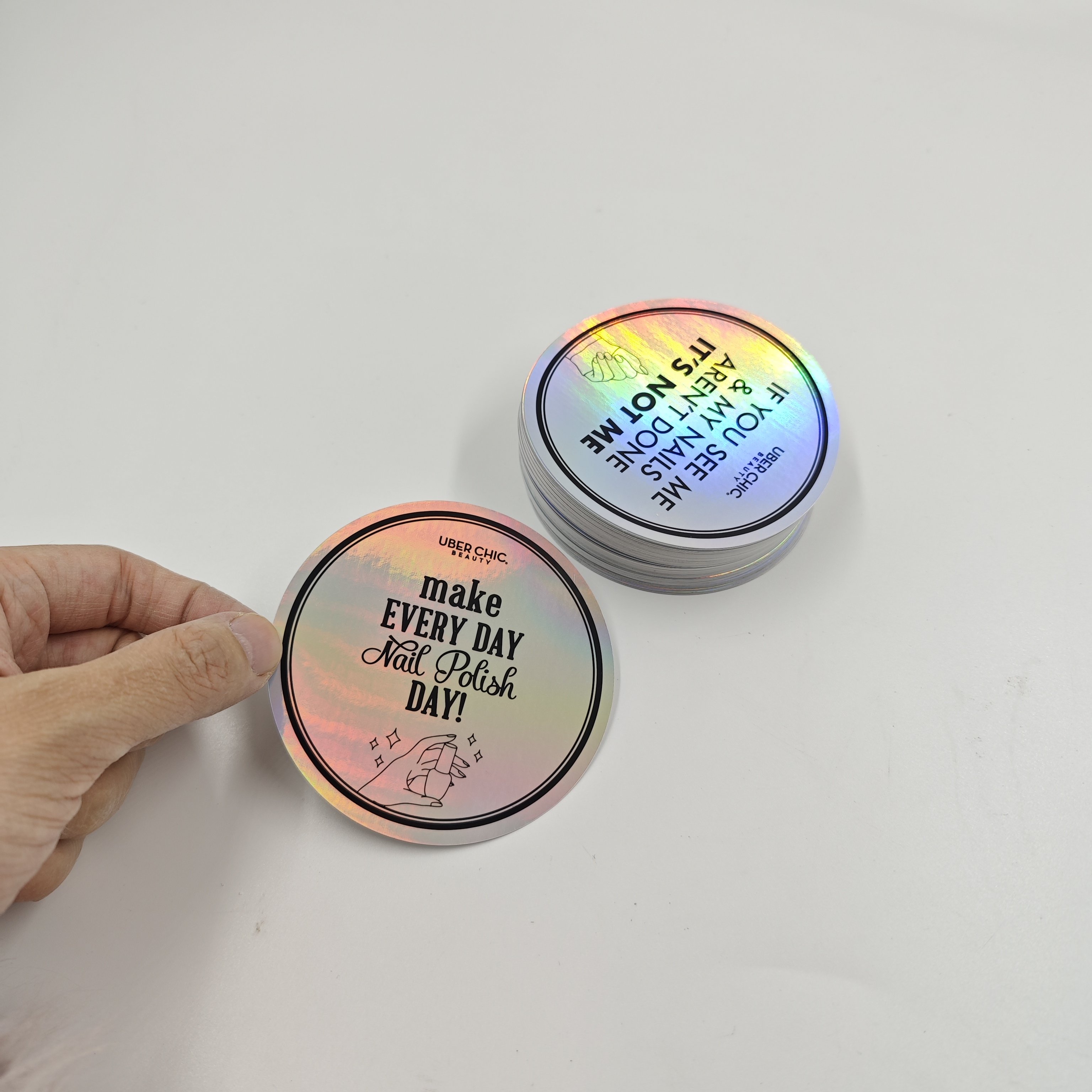 Custom Printed Private Die Cut PVC Adhesive Sticker Glossy Laminated Holographic Effect Gold Stamping Cartoon Promotional Gifts