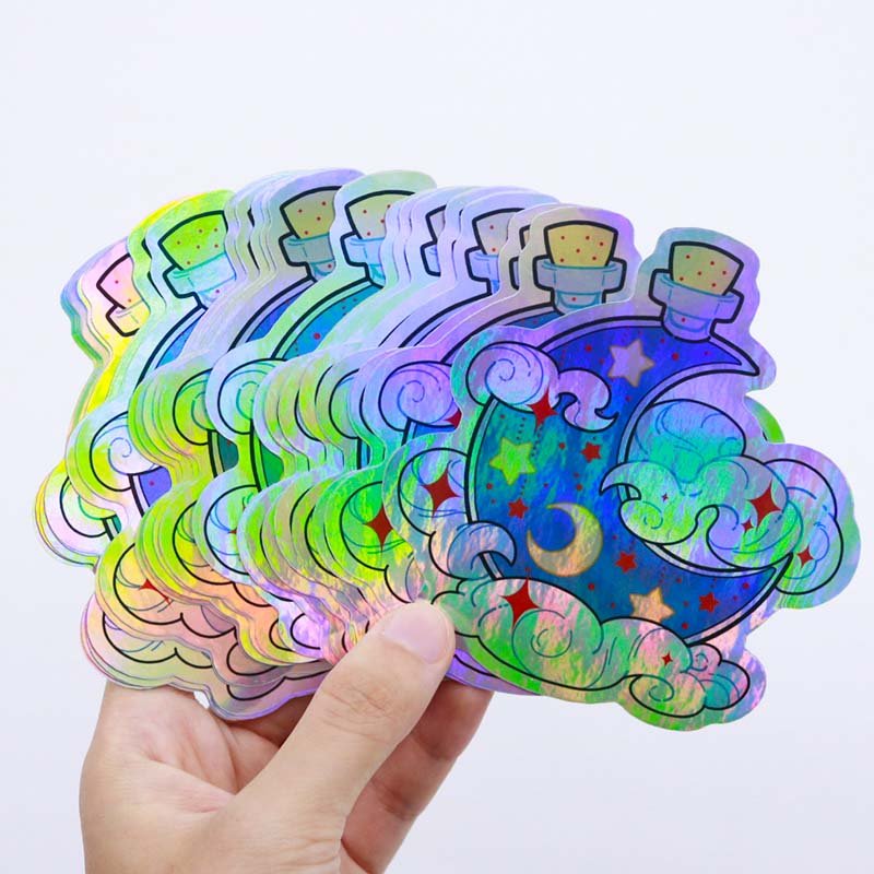 Customized Die Cut Vinyl Waterproof Sticker Cute Cartoon Stickers Label Adhesive Hologram Sticker