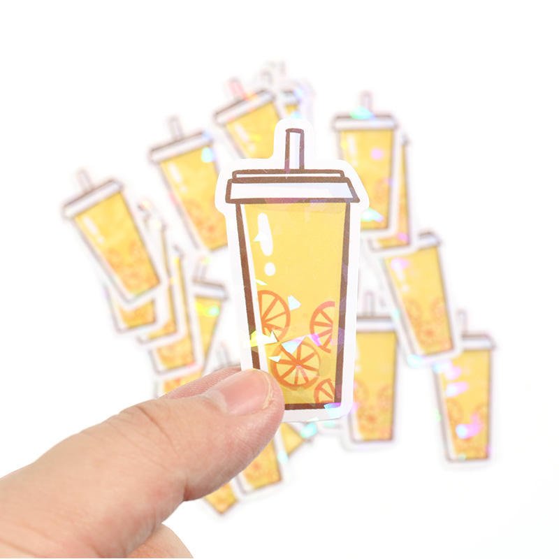 Die Cut Glitter Vinyl Kids Graffiti Holographic Cartoon Stickers For Journal Notebook Decoration