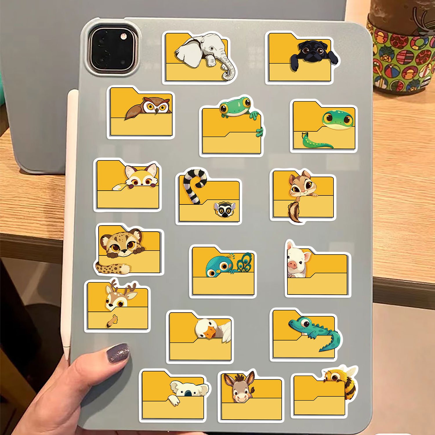 50pcs The Animals in the Folder Cartoon Stickers Decoration DIY Phone Notebook Suitcase Laptop Fridge Kid Waterproof PVC Sticker