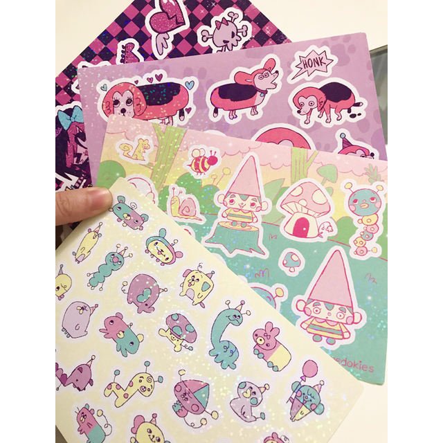 personalized logo custom self adhesive vinyl waterproof kiss cut cartoon sticker sheet printing
