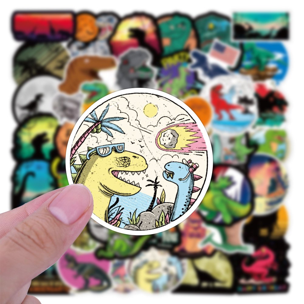 V-50pcs Series of dinosaur tyrannosaurus rex graffiti stickers for trunk mobile computer waterproof
