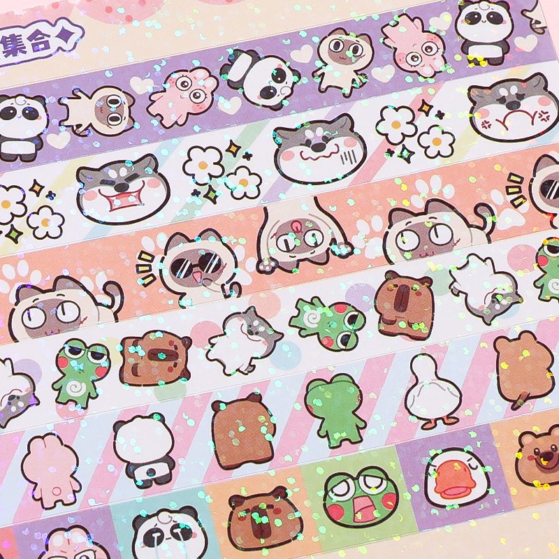 Simno DIY Decorative Journaling Scrapbook Clipping Supplies Cartoon Adhesive Paper Sticker Books 32 Sheets