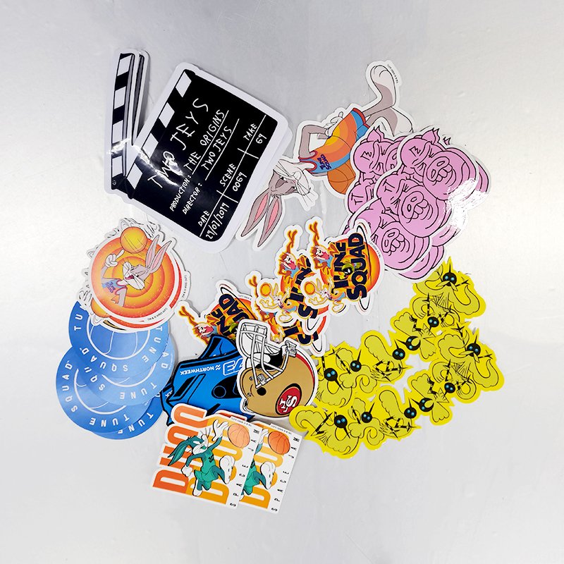 Custom Printed Cute Cartoon Vinyl Sheet Sticker Waterproof UV Printed Adhesive Paper Carton Label Glossy Packaging Designs