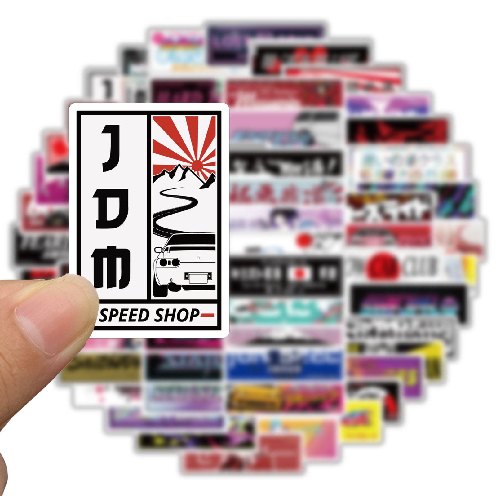 66pcs Custom printed Cute Logo Waterproof Vinyl cartoon jdm sticker vinyl adhesive cartoon stickers