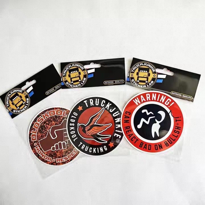 Promotional Custom Logo Stickers Self Adhesive Waterproof Clear Hologram Die Cut PVC Vinyl Label Decals Sticker Packs
