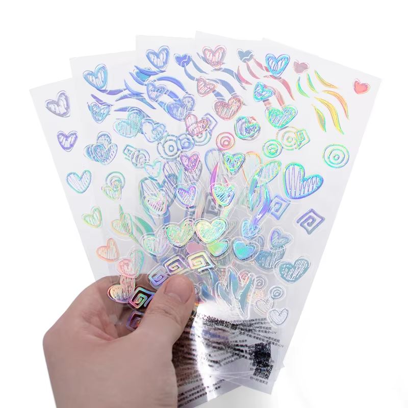 Custom A4 A5 A6 Printing Waterproof Transparent Personalized Clear Sticker Kiss Cut Cartoon Sticker Sheet