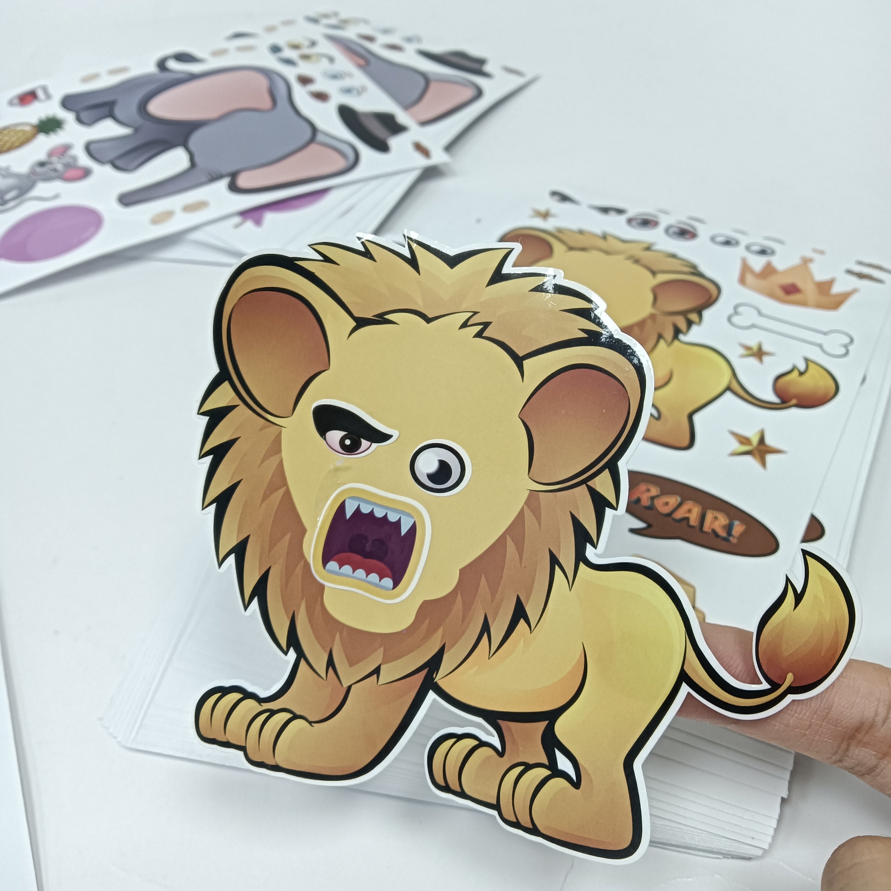 Synthetic paper labels custom stickers kiss cut cartoon label vinyl stickers sheet packaging label printer