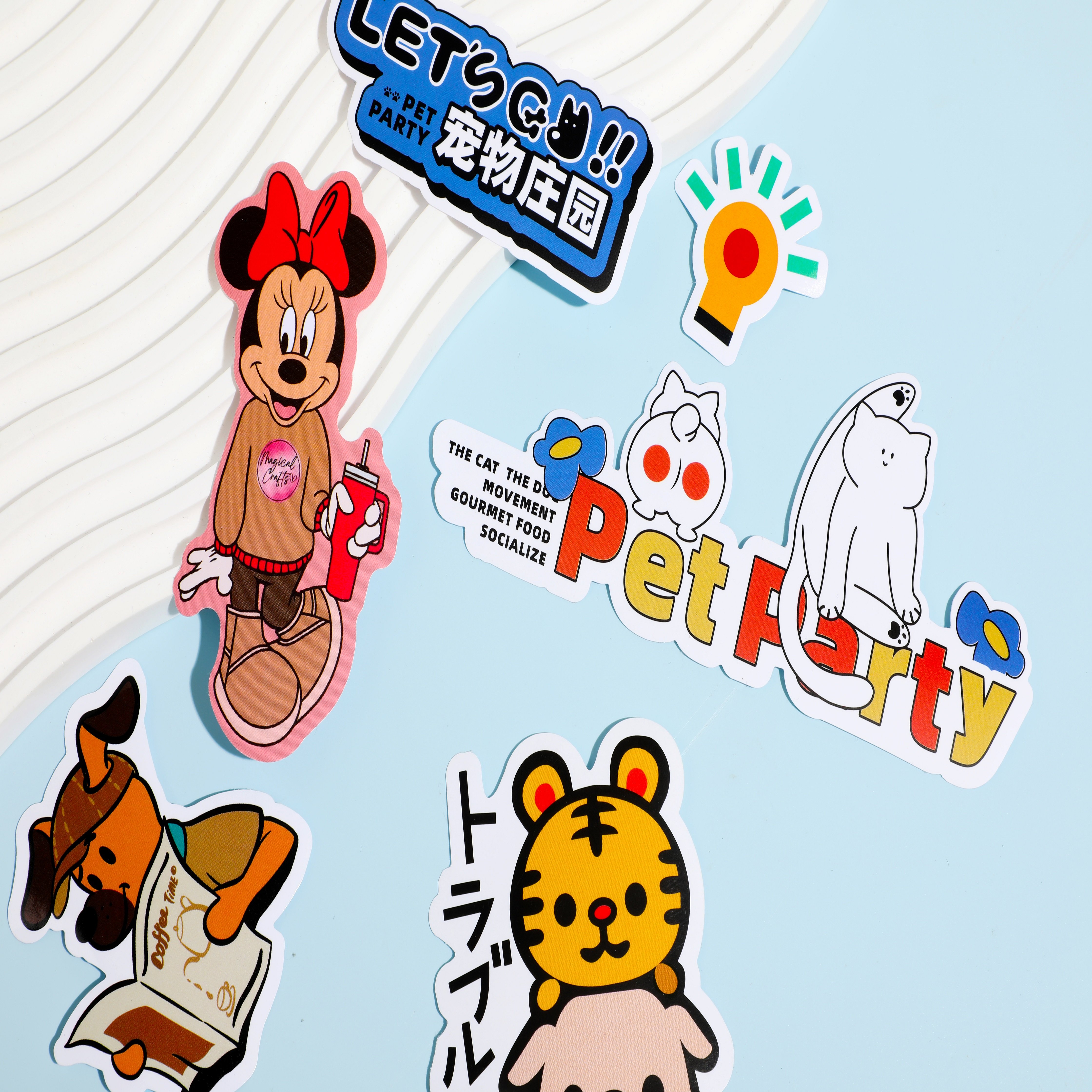 Custom Sticker Sheet Printing Cut Cartoon Vinyl Cute Sticker Sheet Die Cut Waterproof Logo Cartoon sticker