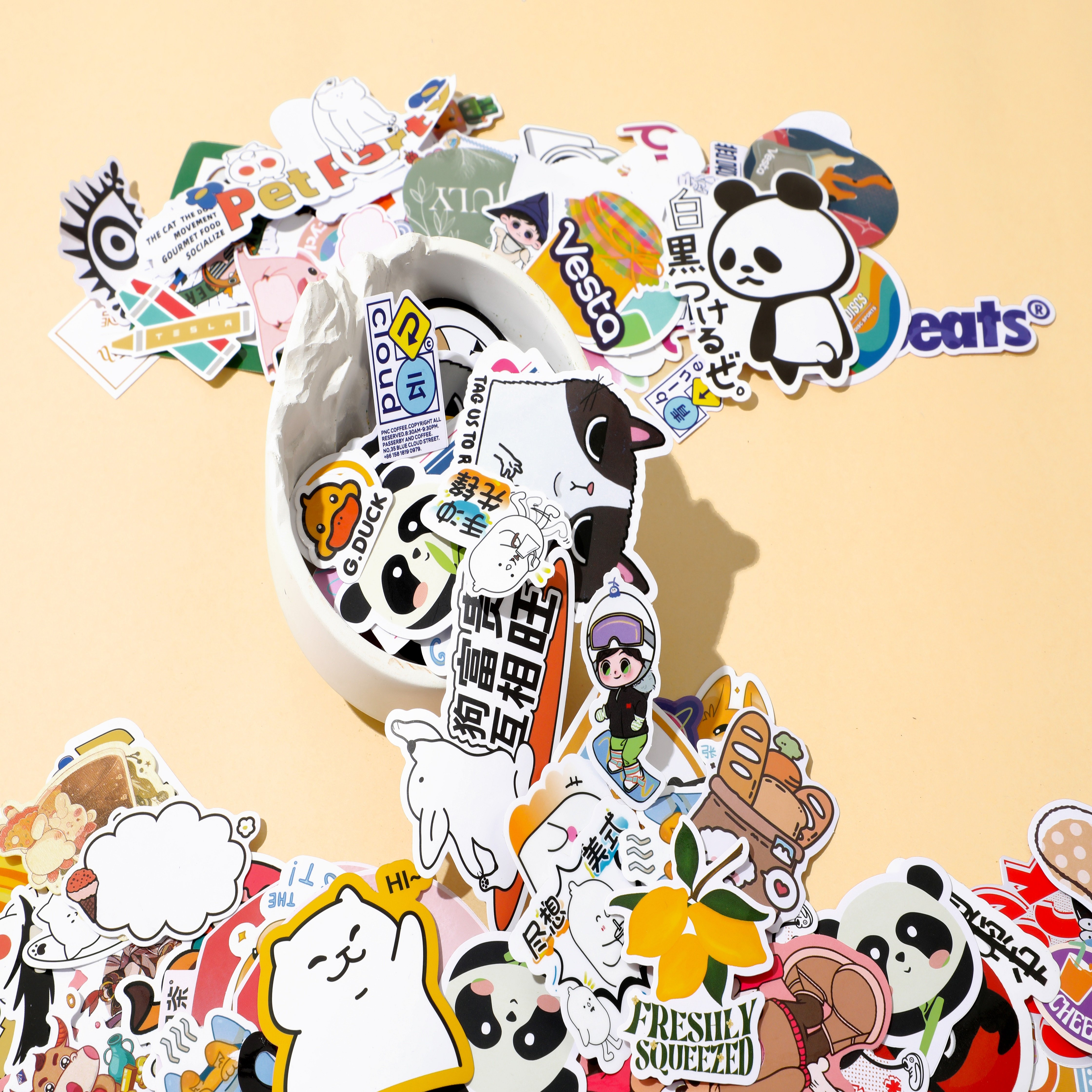 Custom Sticker Sheet Printing Cut Cartoon Vinyl Cute Sticker Sheet Die Cut Waterproof Logo Cartoon sticker