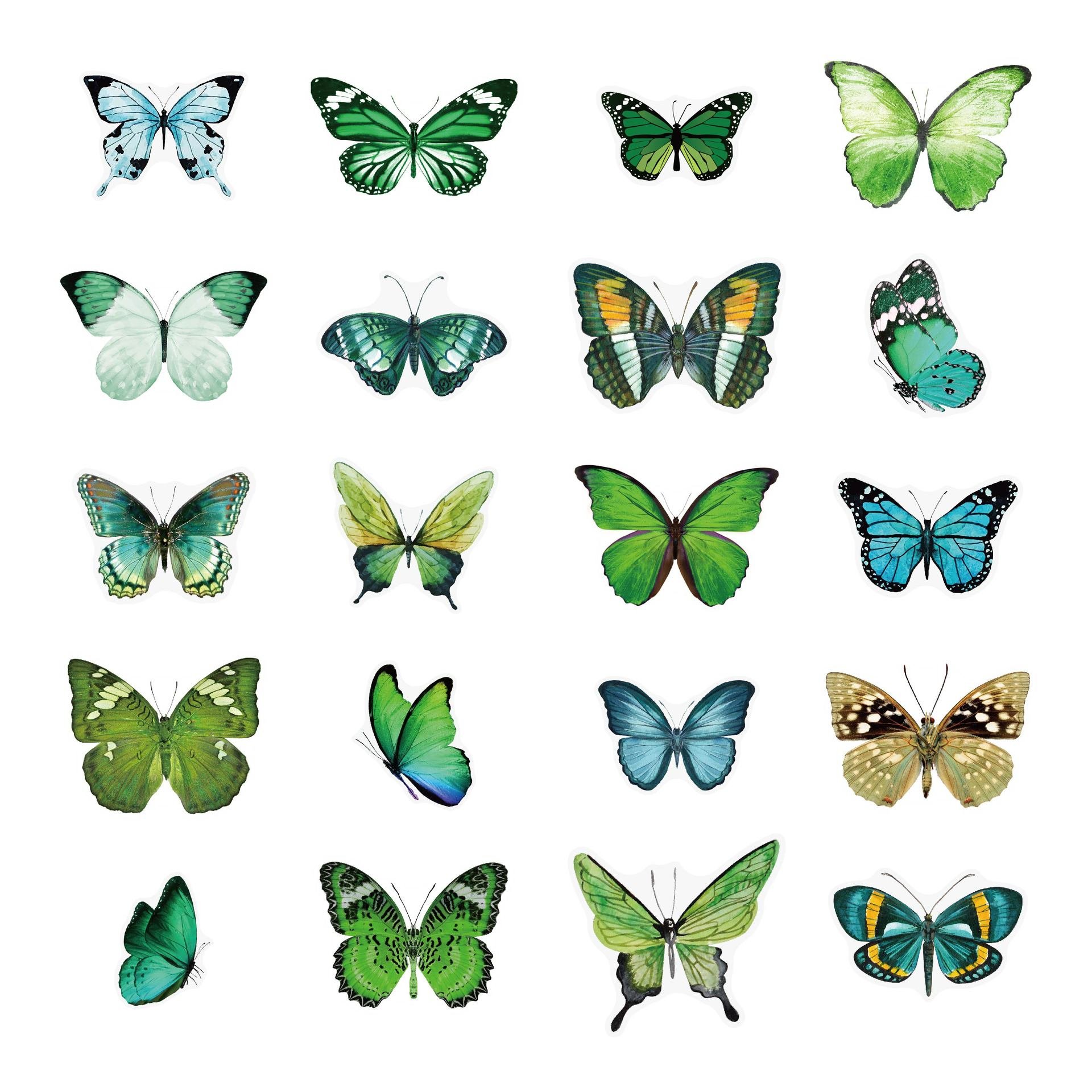 New Innovation Design Transparent Plastic Die Cut Stickers Vinyl PET Transparent Colorful Butterfly Stickers
