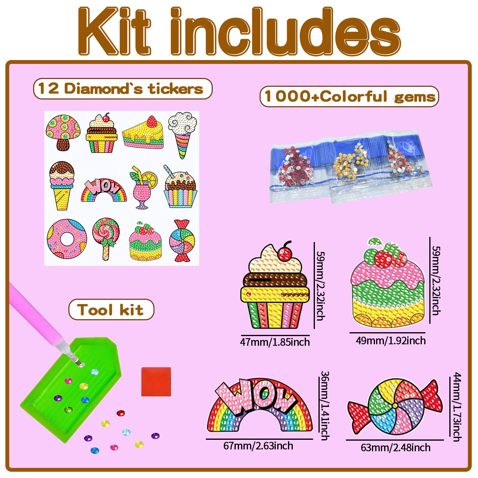 Customized Diamond Painting DIY Wholesale Painting Set Children's Cartoon Candy Cake Cute 5d Diamond Painting Stickers