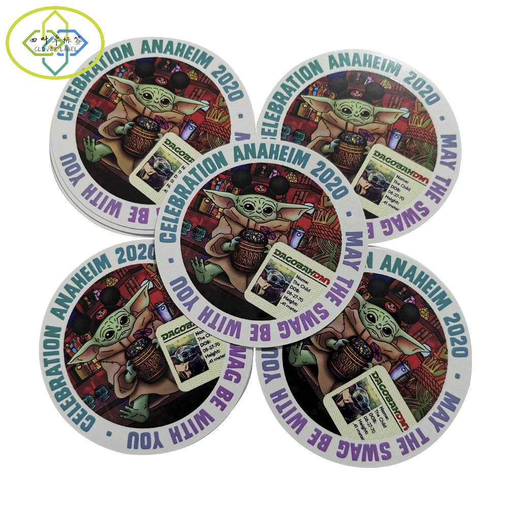 Custom self adhesive oil-proof waterproof round label vinyl die cut sticker