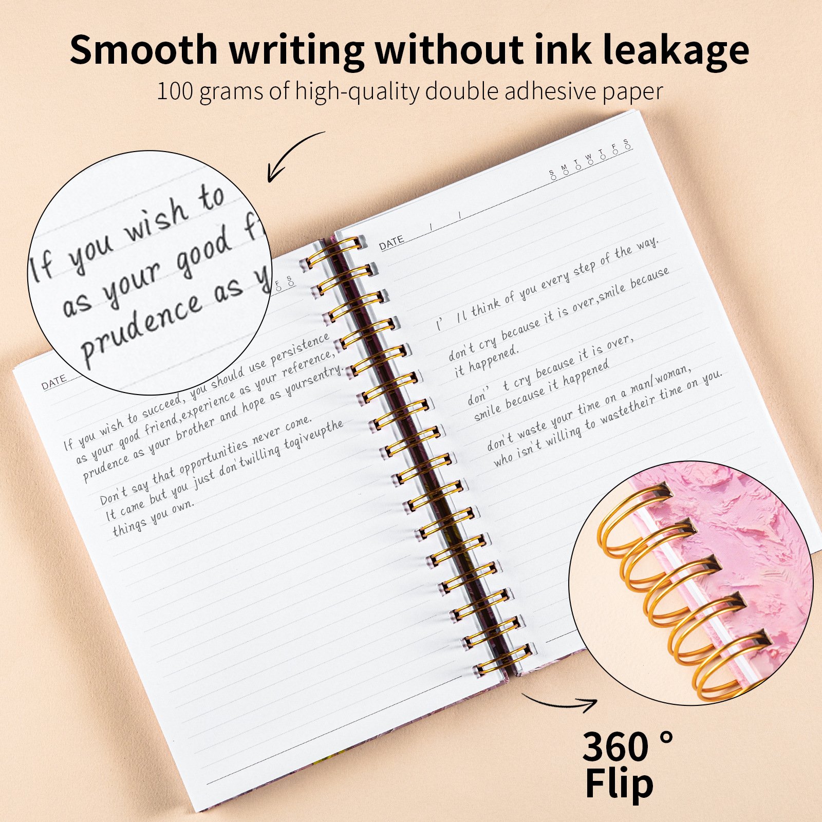 High quality horizontal line notepad thickened cute student artistic oil painting A5 cartoon spiral notebook