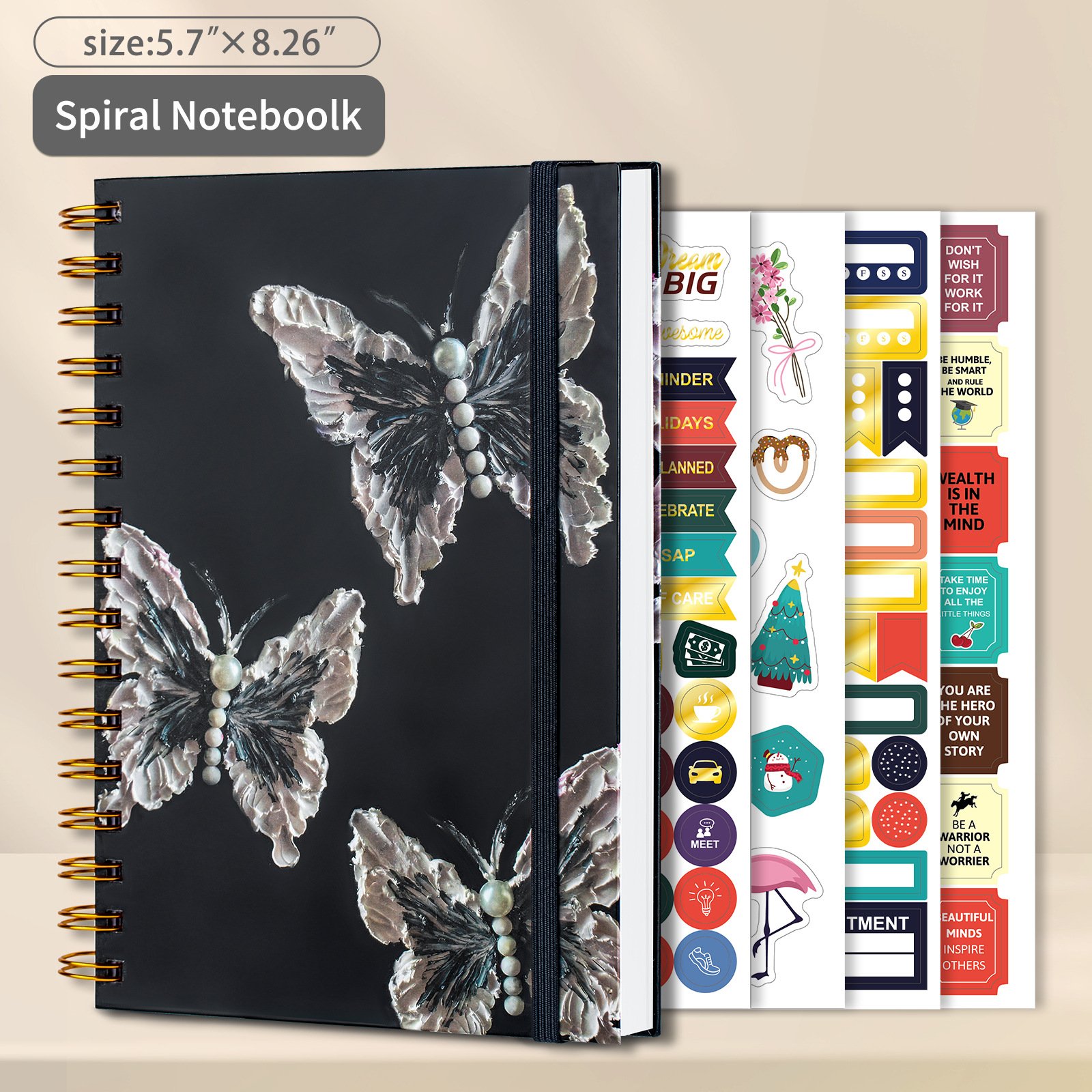 High quality horizontal line notepad thickened cute student artistic oil painting A5 cartoon spiral notebook