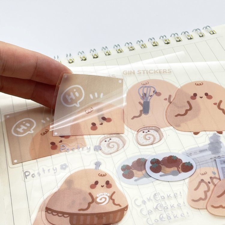 Customized Logo Cute Cartoon Stickers Handmade Decorative Clip Stickers Clear Label Sticker