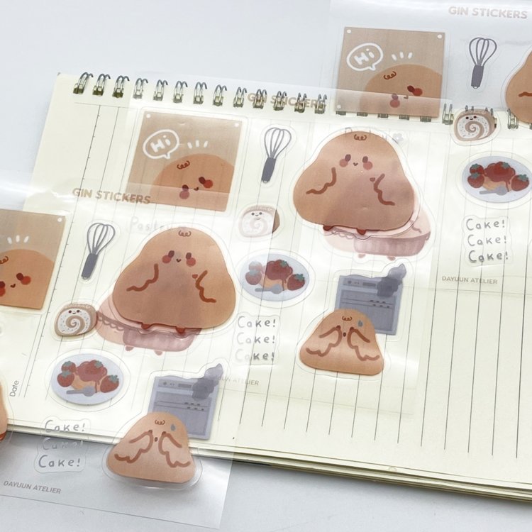 Customized Logo Cute Cartoon Stickers Handmade Decorative Clip Stickers Clear Label Sticker