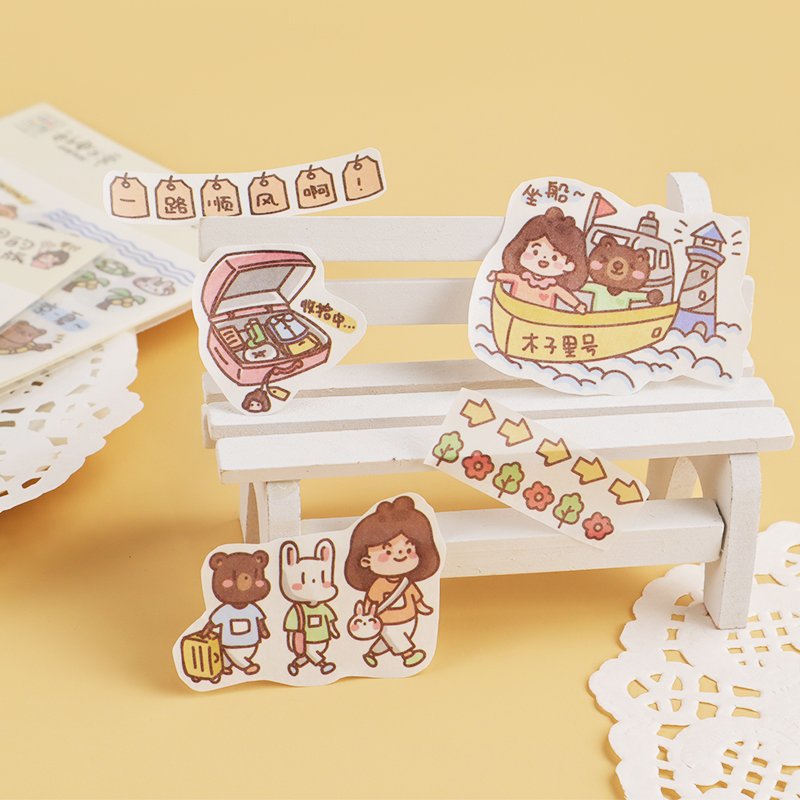 New Creative Design Cool Summer Vitality Children's Cartoon Color Life Retro Dressing Stickers