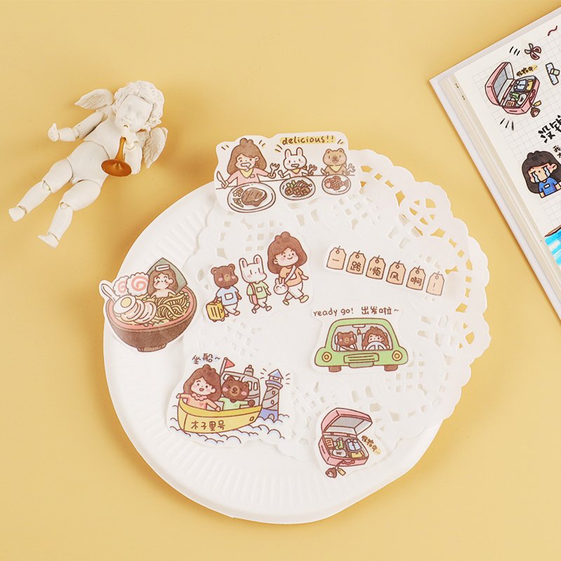 New Creative Design Cool Summer Vitality Children's Cartoon Color Life Retro Dressing Stickers