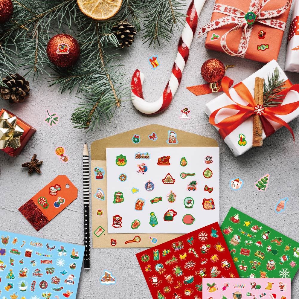 Christmas Cartoon Stickers Waterproof Stickers Christmas Decorations Holiday Celebrations Stickers