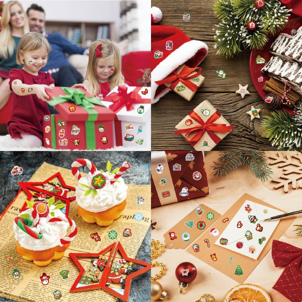 Christmas Cartoon Stickers Waterproof Stickers Christmas Decorations Holiday Celebrations Stickers