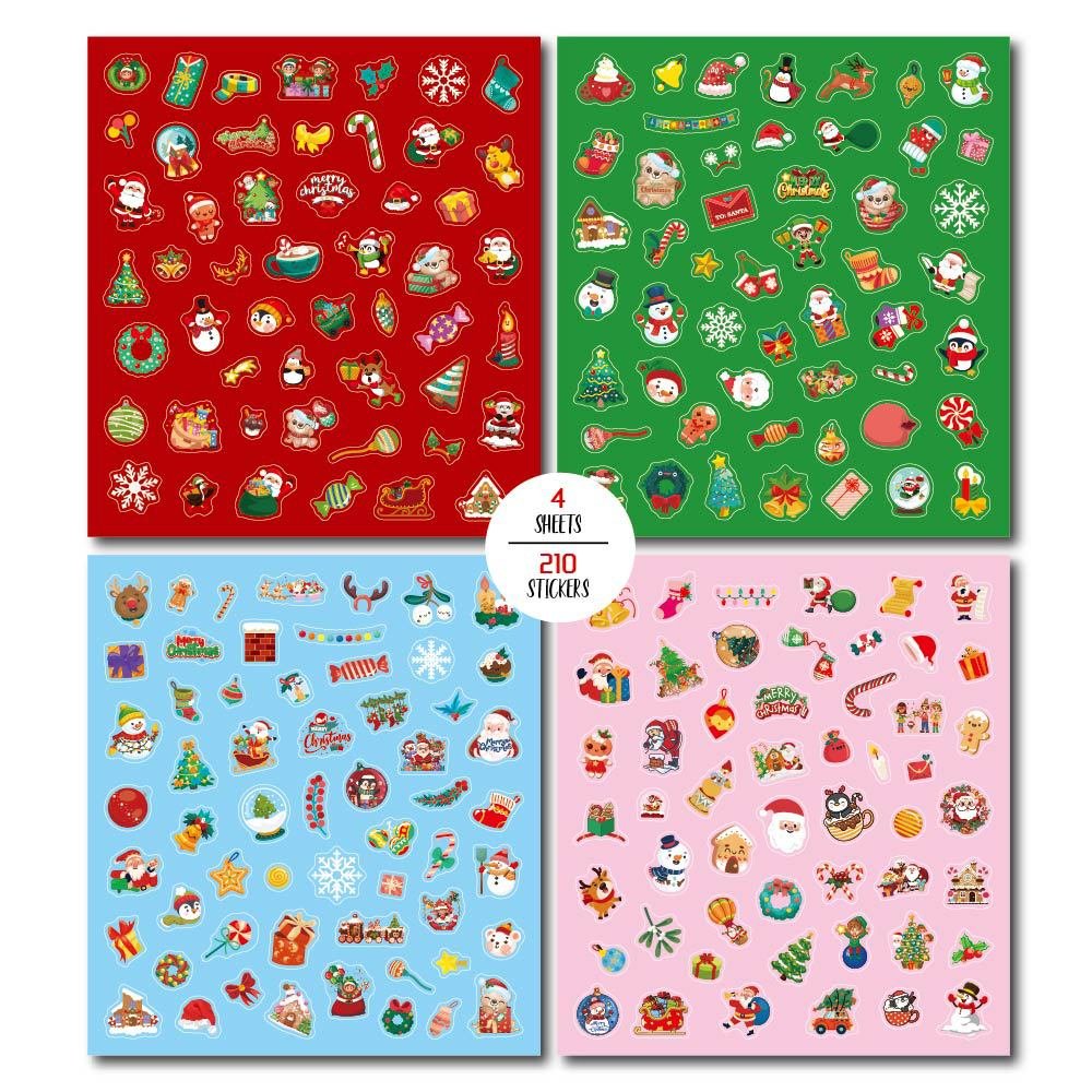 Christmas Cartoon Stickers Waterproof Stickers Christmas Decorations Holiday Celebrations Stickers