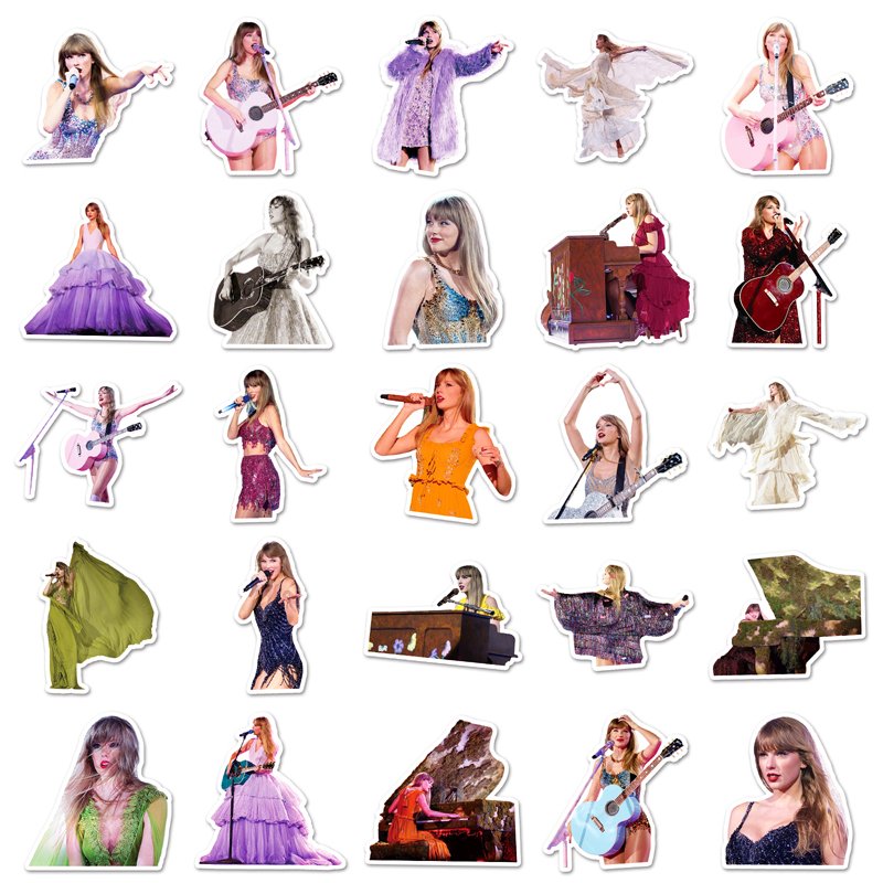 52pcs High Quality Creative Cartoon Singer Custom Sticker Star Taylor Concert Sticker