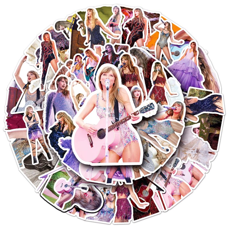 52pcs High Quality Creative Cartoon Singer Custom Sticker Star Taylor Concert Sticker