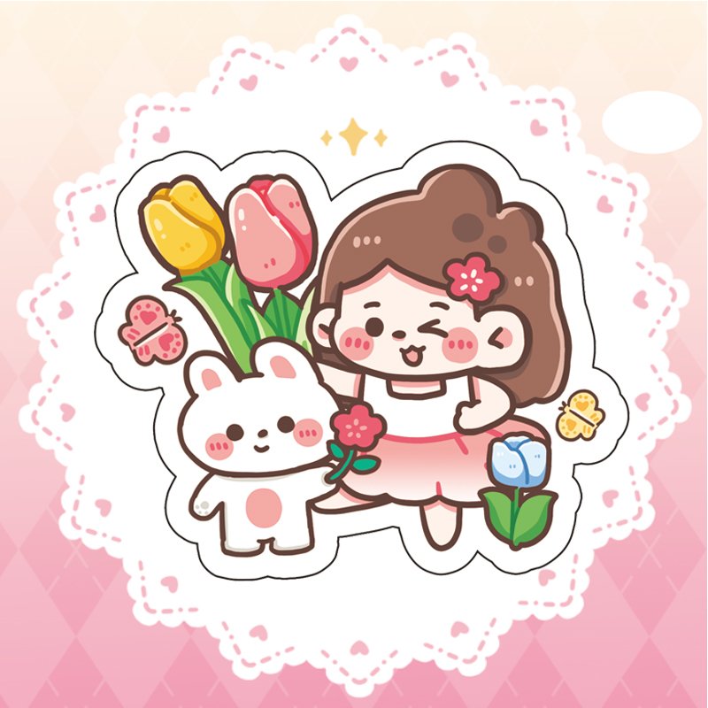 2024 New Cute Internet Celebrity Girl Heart Cute and Playful Children's Cartoon Pattern Stickers