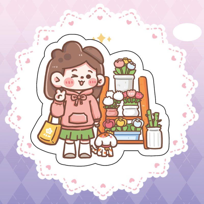 2024 New Cute Internet Celebrity Girl Heart Cute and Playful Children's Cartoon Pattern Stickers