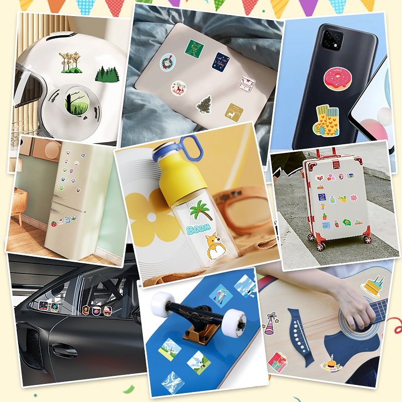 50Pcs High Quality Vinyl Waterproof Cartoon Animal Sticker Decorations Retro INS Cartoon Radio Sticker