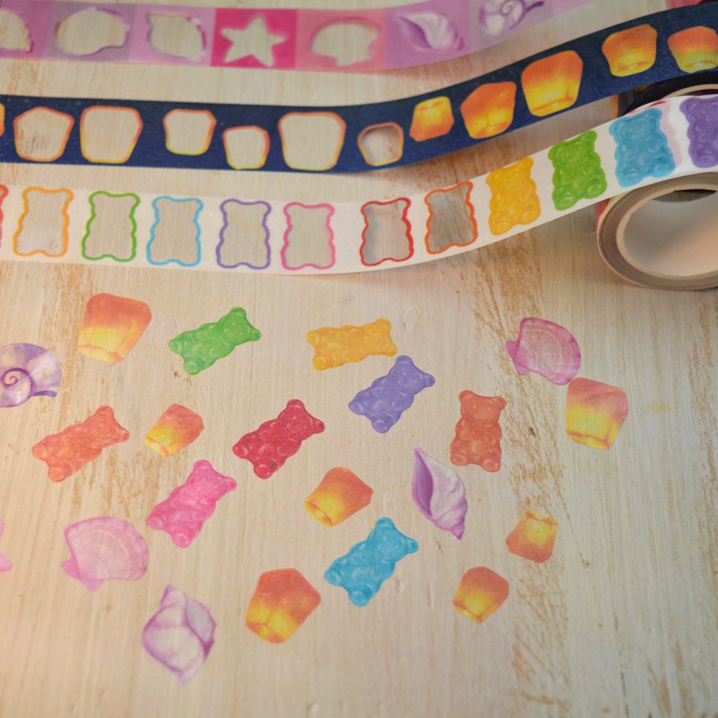 Customized Cartoon Sticker Series Cute Decorative Sticker Kiss Cut Washi Tape