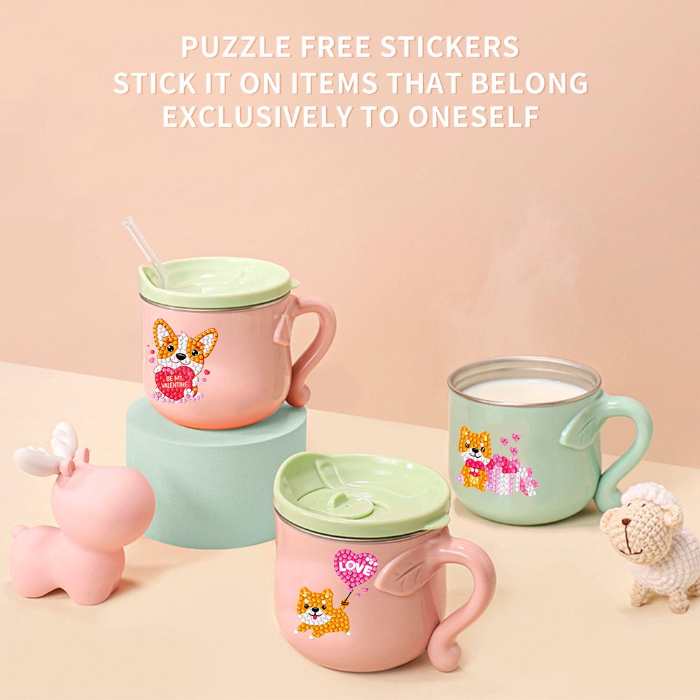 New Children's Diamond Drawing Cute Cartoon Puppy Puzzle Stickers 5d Diamond Drawing DIY Kit