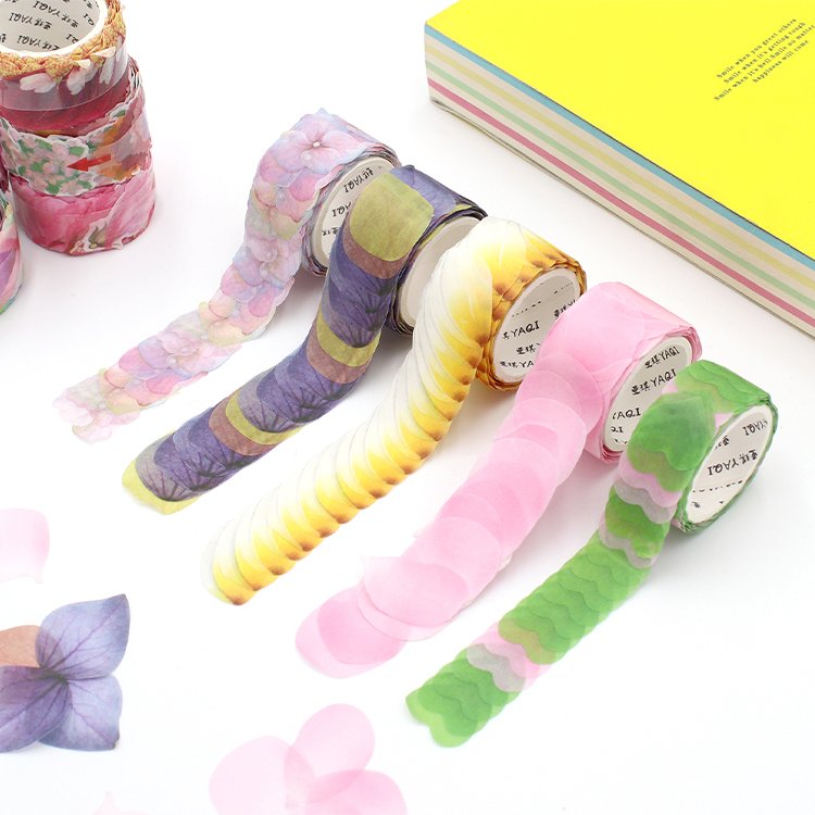 YALONG YLWG10125 Customized Printing Overlap Washi Tape Flower Petals Tapes Craft DIY Decorative Tape Roll Cartoon Sticker