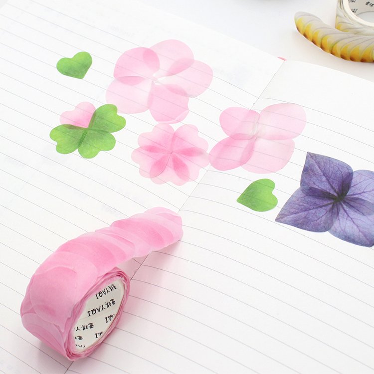 YALONG YLWG10125 Customized Printing Overlap Washi Tape Flower Petals Tapes Craft DIY Decorative Tape Roll Cartoon Sticker