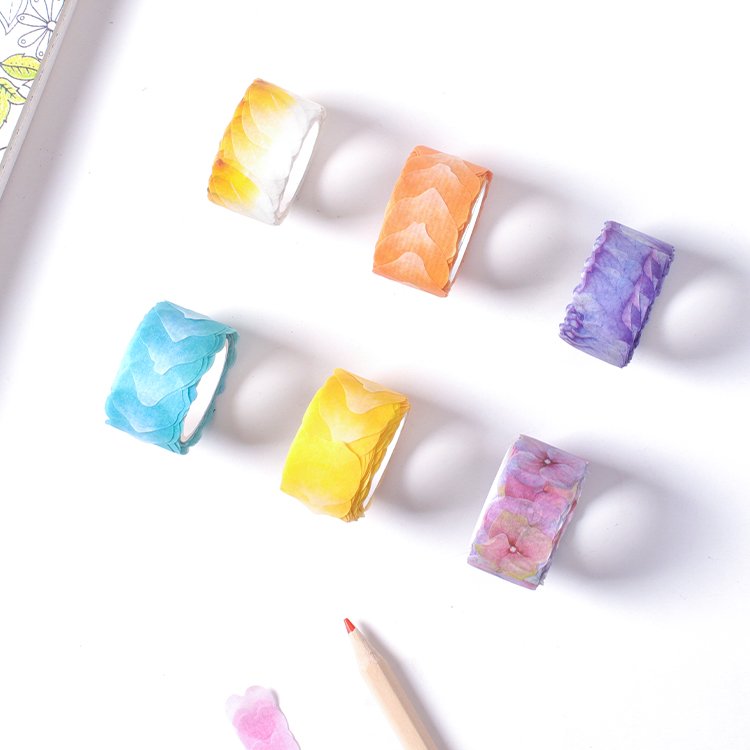 YALONG YLWG10125 Customized Printing Overlap Washi Tape Flower Petals Tapes Craft DIY Decorative Tape Roll Cartoon Sticker