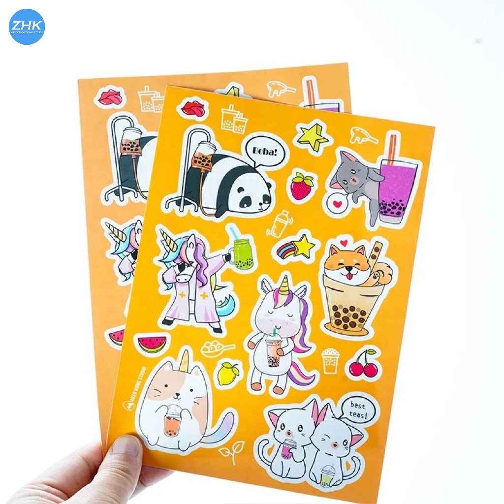 Good Quality Custom Sticker Waterproof Self-adhesive Vinyl Cartoon Sticker Sheet