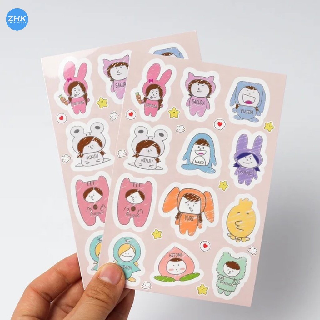 Good Quality Custom Sticker Waterproof Self-adhesive Vinyl Cartoon Sticker Sheet