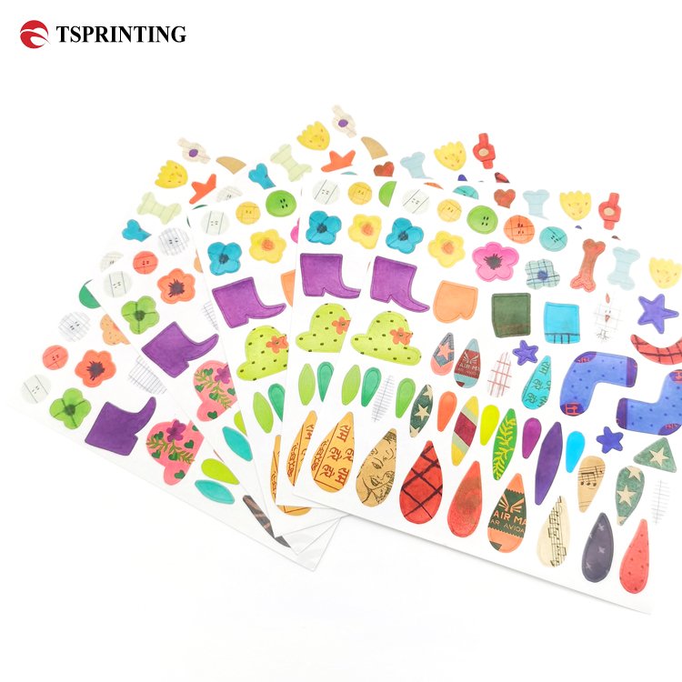 Free Samples Children Cartoon Sticker Sheet Printing Service Decorative Stickers for Wall Custom Sticker Printing Company
