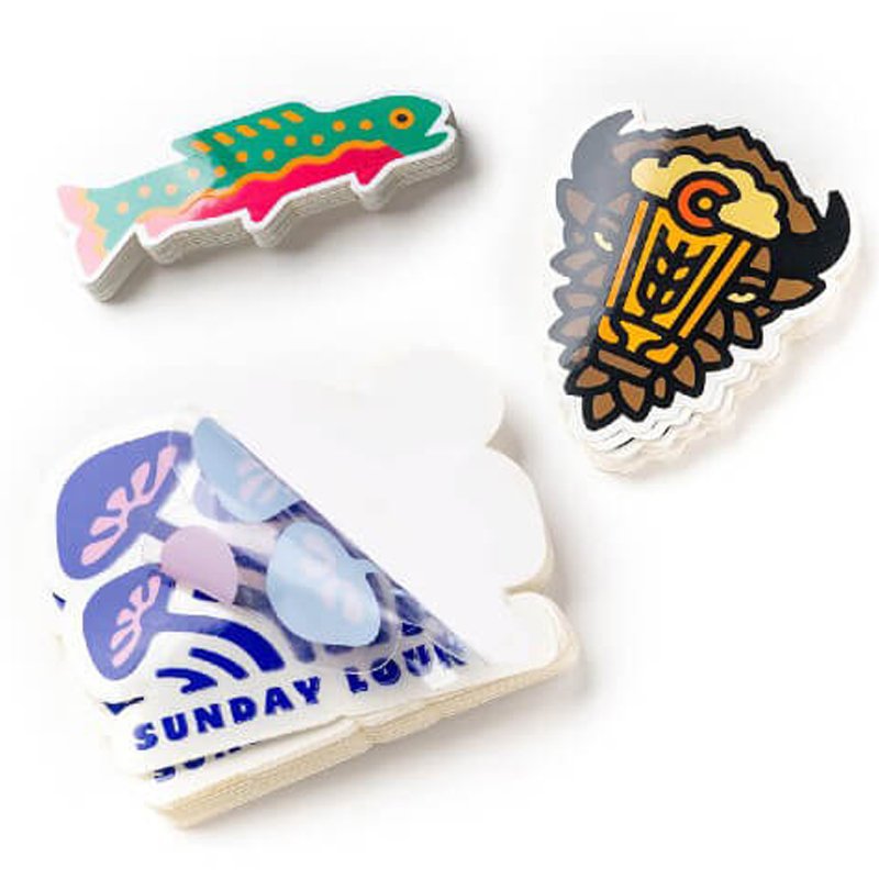 Waterproof adhesive Vinyl PVC Sticker Label Custom Logo Holographic Cartoon Label Company Design Holographic Cartoon Stickers