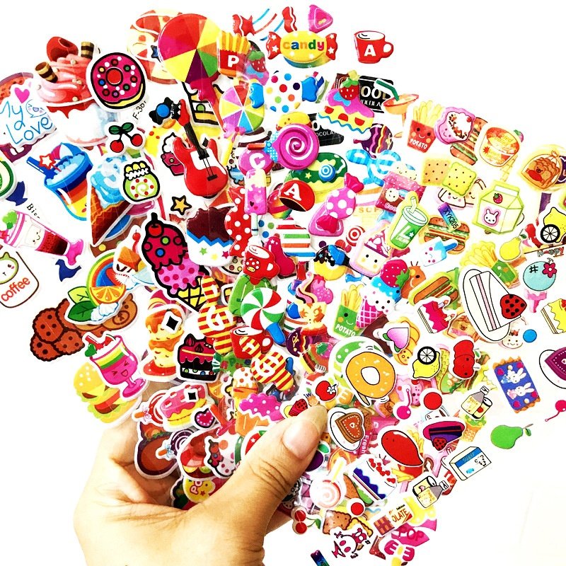 Jintian Factory Custom Printed 3D Cartoon Alphabet Adhesive Embossed Puffy Decorative Stickers