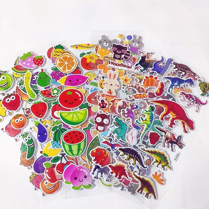 Jintian Factory Custom Printed 3D Cartoon Alphabet Adhesive Embossed Puffy Decorative Stickers