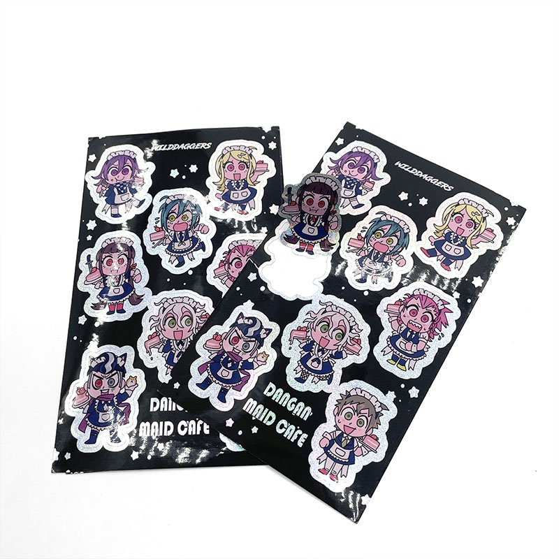 Custom PVC Adhesive Sticker Sheet Print Waterproof Vinyl Cute Cartoon Animal Kiss Cut Decorative Stickers