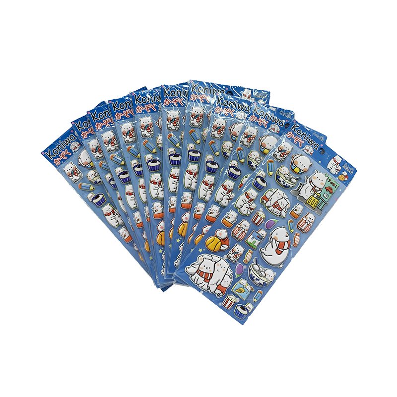 Personalized Kawaii Cartoon Non-toxic Gift 3D Puffy Children Girl Sticker Die Cut Sticker Cartoon Sticker Board
