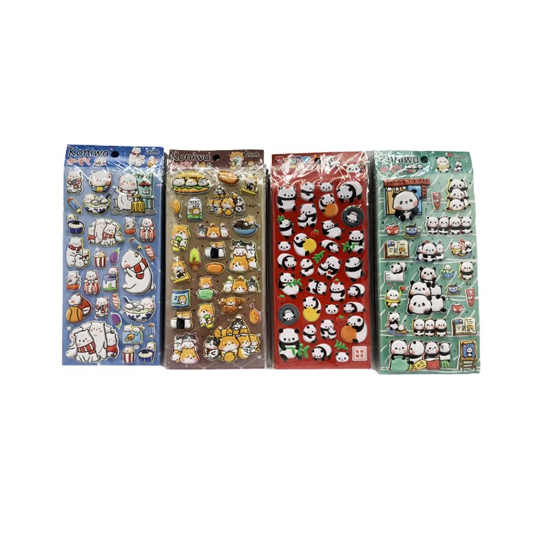 Personalized Kawaii Cartoon Non-toxic Gift 3D Puffy Children Girl Sticker Die Cut Sticker Cartoon Sticker Board